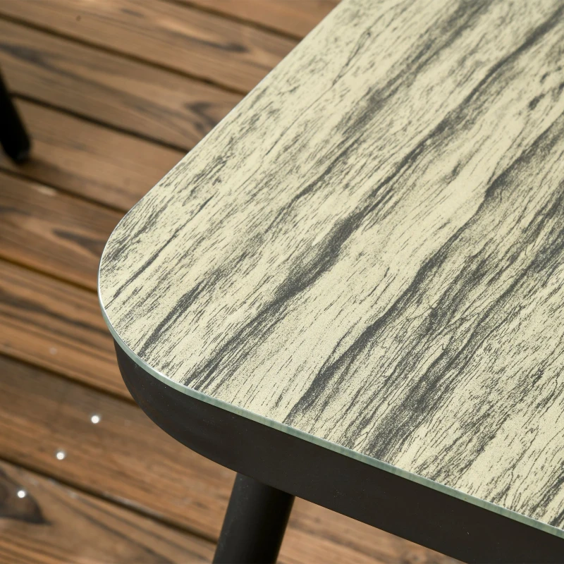 Outsunny Salon de jardin en résine tressée imitation rotin modulable 5 pièces coussins inclus gris