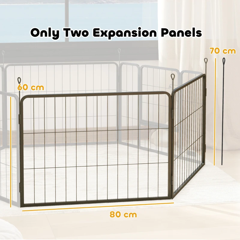 PawHut 2 Piece Dog Pen Expansion Pack for 60cm High Pet Playpen with 3 Stakes, for Small Dogs