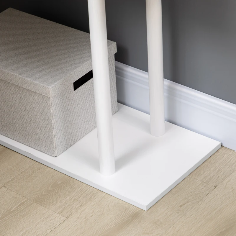 HOMCOM Bureau d'angle bureau informatique en forme de L avec étagères à 4 niveaux en bois 120 x 80 x 176 cm blanc(m-9)