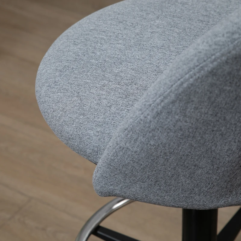Vinsetto Lot de 2 chaises de bureau fauteuil de bureauassise haute réglable 105-125H cm tabouret de bureau pivotant 360° lin gris