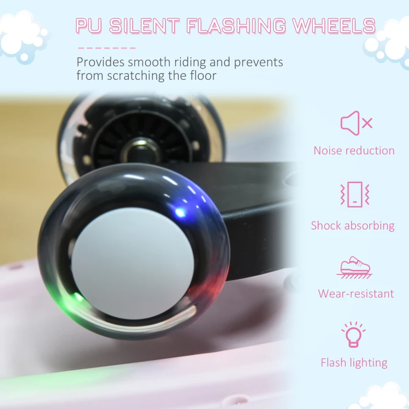 HOMCOM Toddlers Ride on Car Wiggle Car LED Flashing Wheels Dolphin Swing Car for 2-4 Years Grey