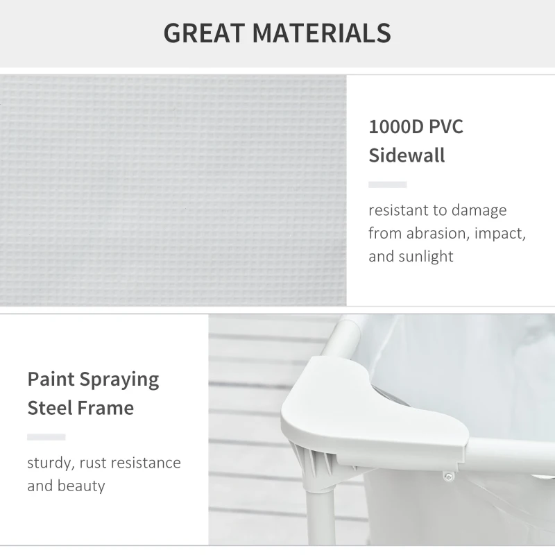 Outsunny Steel Frame Pool with Filter Pump, Filter Cartridge, Reinforced Sidewalls Rust Resistant Above Ground Swimming Pool 292 x 190 x 75cm, Grey