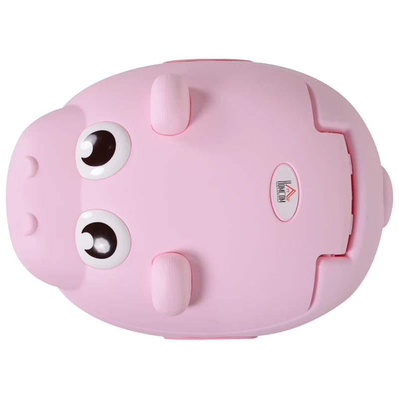 HOMCOM Orinal Infantil con Forma de Hipopótamo con Asas para Niños a partir de 6 Meses Inodoro de Aprendizaje 40x30x23 cm Rosa