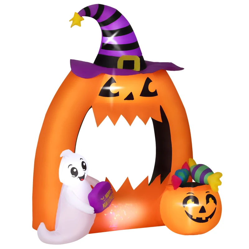 Outsunny 4.9ft Inflatable Pumpkin Archway Halloween Decoration