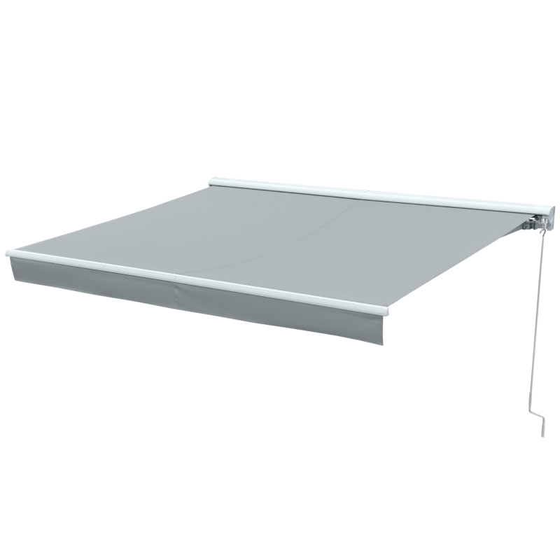 Outsunny Store banne Manuel rétractable Lumineux LED Aluminium Polyester Haute densité imperméabilisé dim. 3L x 2,5l (avancée) m Gris