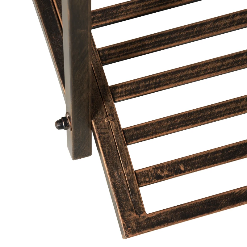 Outsunny Ponticello da Giardino Vintage con Elementi Floreali, in Metallo, 99x68x53cm, Nero