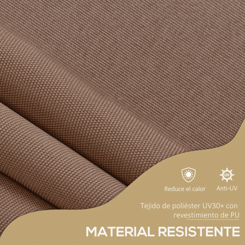 Outsunny Toldo Manual Retráctil con Manivela 300x120x210-300 cm con Altura Ajustable Impermeable y Anti-UV Café