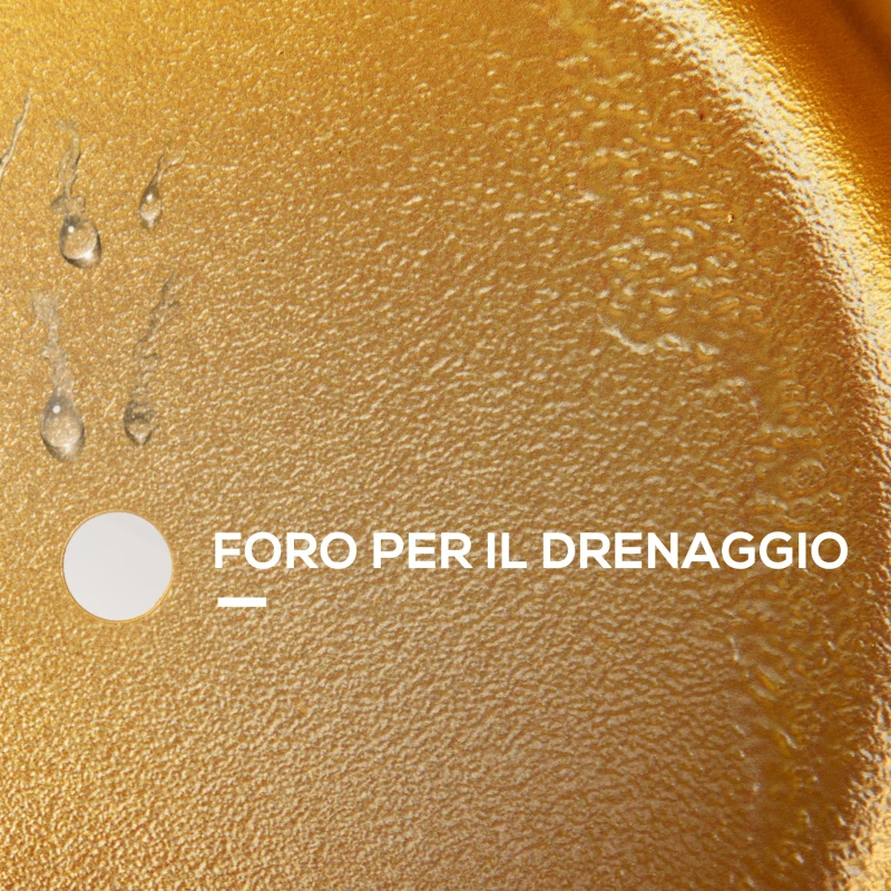 Outsunny Fioriera Set di 3 Pezzi con Supporto di Metallo per Arredamento Interni ed Esterni Oro