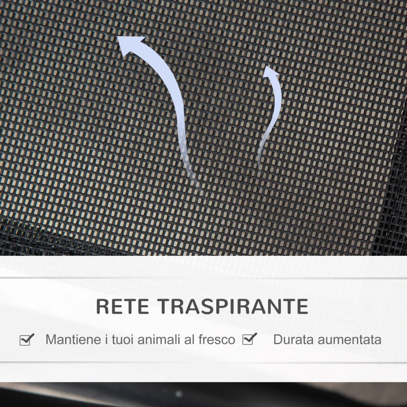 PawHut Brandina per Cani di Taglia Piccola e Media Rialzata, in Acciaio e Tessuto Traspirante, 111x65.5x19cm, Nero