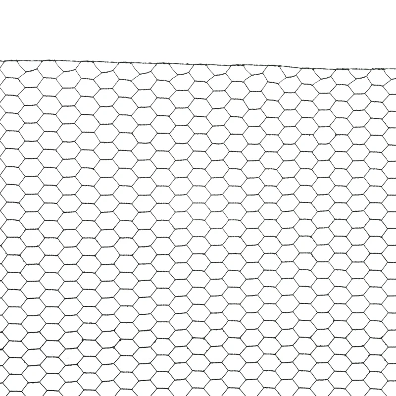 PawHut 1m x 25m Chicken Wire Mesh, Foldable PVC Coated Welded Garden Fence, Roll Poultry Netting, for Rabbits, Ducks, Geese - Dark Green