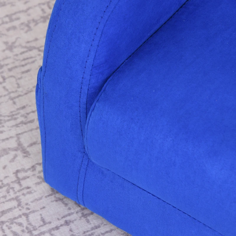 HOMCOM Children's Armchairs Kids Toddler Sofa Chair 2 In 1 Sofa Bed Folding Couch Soft Flannel Sponge for 3-4 years old Playroom Bedroom Living Room Blue