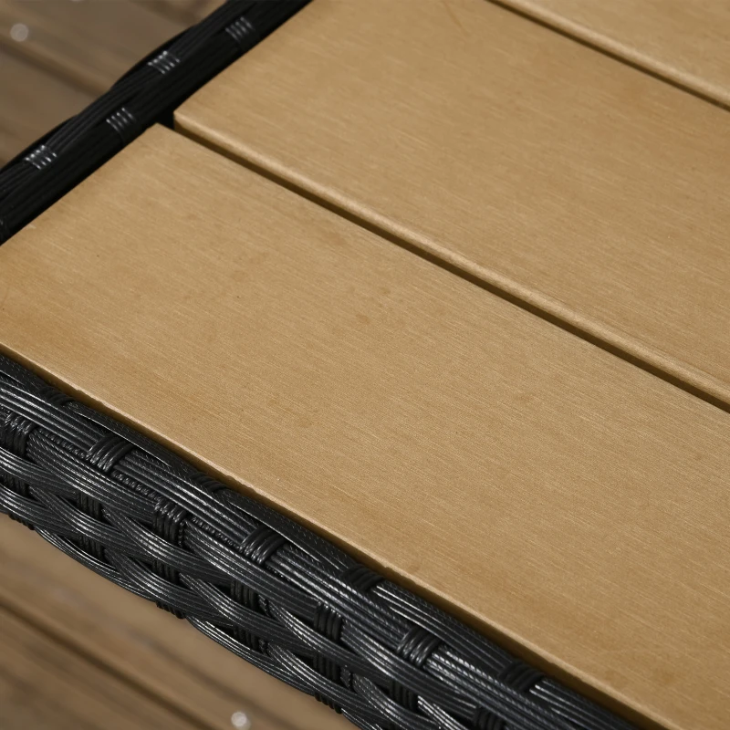 Outsunny Set da Giardino con Tavolo e 4 Sedie da Esterno in Acciaio e Rattan PE, Nero