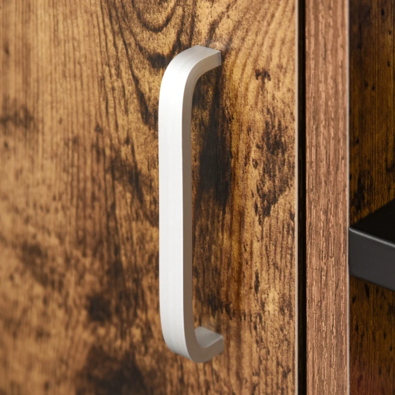 HOMCOM Support d'imprimante - caisson organiseur bureau - placard porte, 2 niches, grand plateau - panneaux particules coloris boisé métal noir