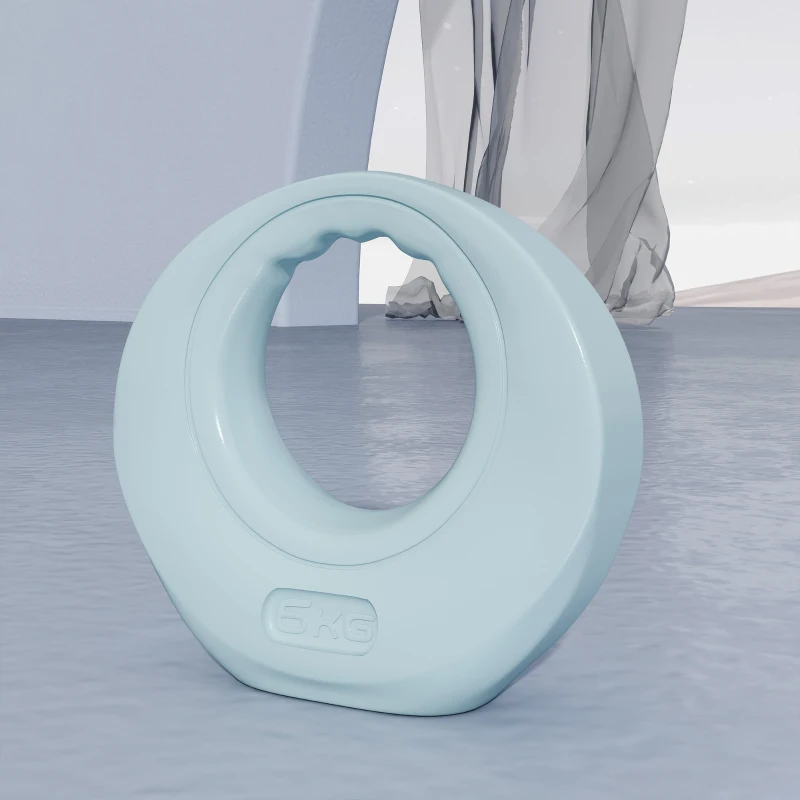 SPORTNOW 6kg Kettlebell, Kettle Bell with Wide Handle for Home Gym, Weight Lifting, Strength Training, Light Grey