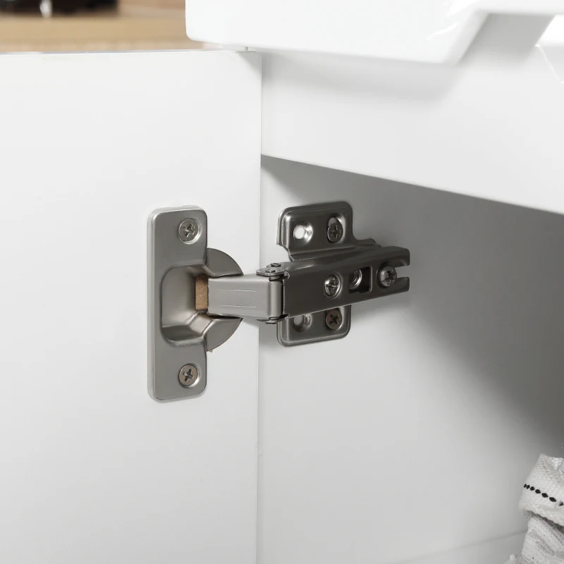 HOMCOM Scarpiera Slim da 12 Paia max per Ingressi con 3 Ripiani Regolabili e Cassetto, in Truciolato Bianco, 60x32x100 cm