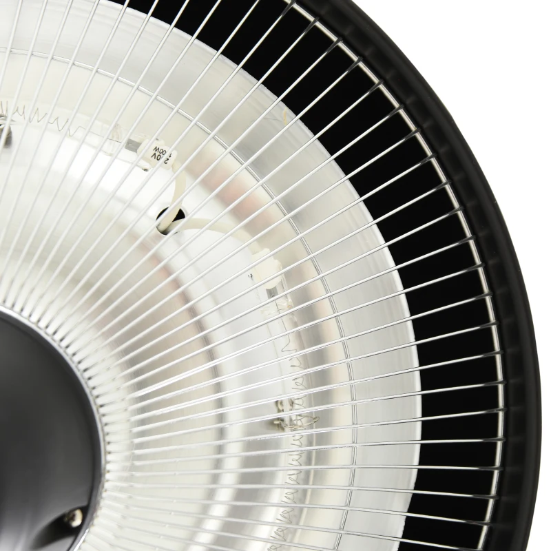 Outsunny Riscaldatore a Infrarossi con Illuminazione a LED in Alluminio e Metallo Epossidico Anticorrosivo Certificato IP34: Protezione contro gli Spruzzi d'Acqua 1500W Ø40.5 x 30.7A cm