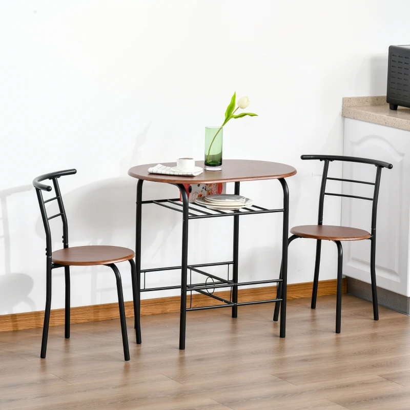 HOMCOM Three-Piece Compact Dining Set - Natural