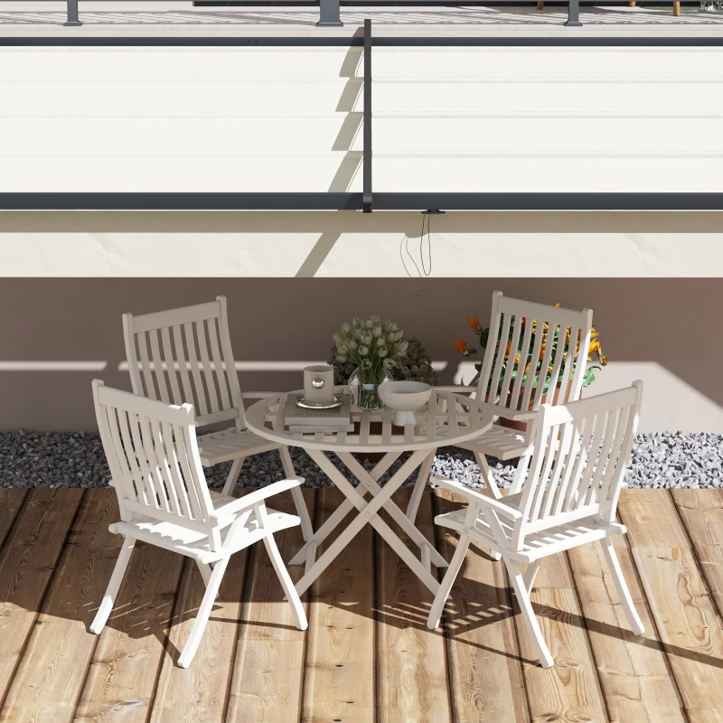 Outsunny Pérgola 4x3 m Cenador de Jardín con Techo Retráctil de Poliéster y Marco de Acero Crema y Gris Oscuro