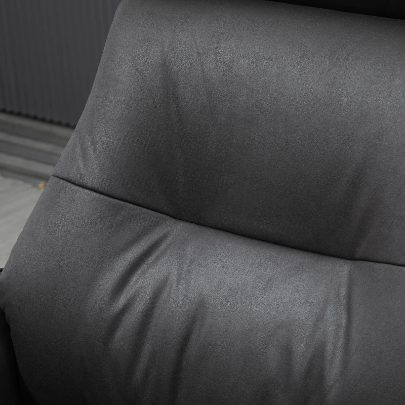 HOMCOM Sillón Relax con Reposapiés Reclinable hasta 135° Giratorio 360° con Reposacabezas Ajustable 84x83x103 cm Negro