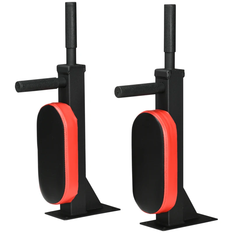 HOMCOM 2 barres de traction à dips et abdominaux rembourrée fixation murale charge maximale 100 kg 53 x 13 x 18 cm noir rouge
