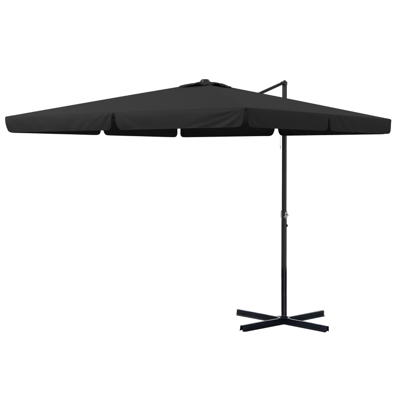 Outsunny 3m Cantilever Parasol, with Four-Position Canopy - Grey