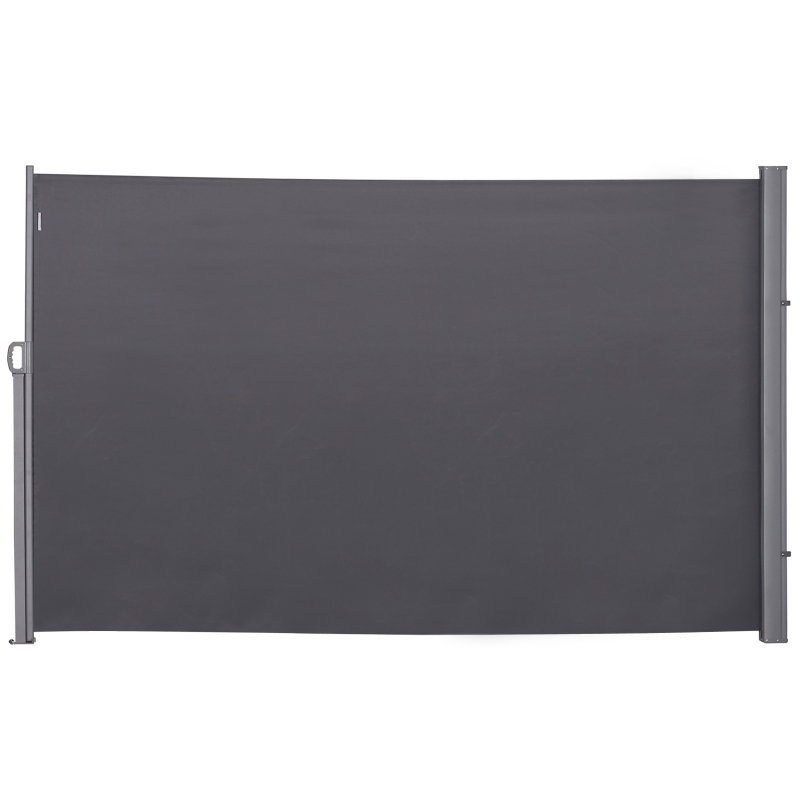 Outsunny Toldo Lateral Retráctil 300x160 cm para Terraza Patio o Jardín Mampara de Privacidad para Exterior Plegable Color Gris