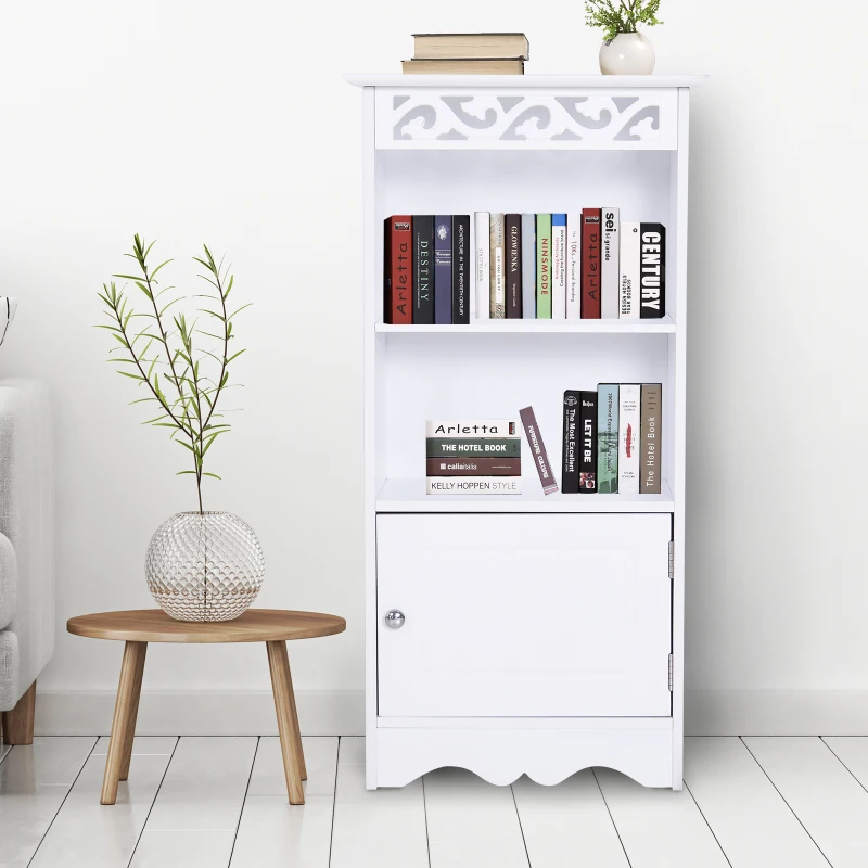 HOMCOM Meuble bas de salle de bain moderne 40L x 23l x 80H cm blanc