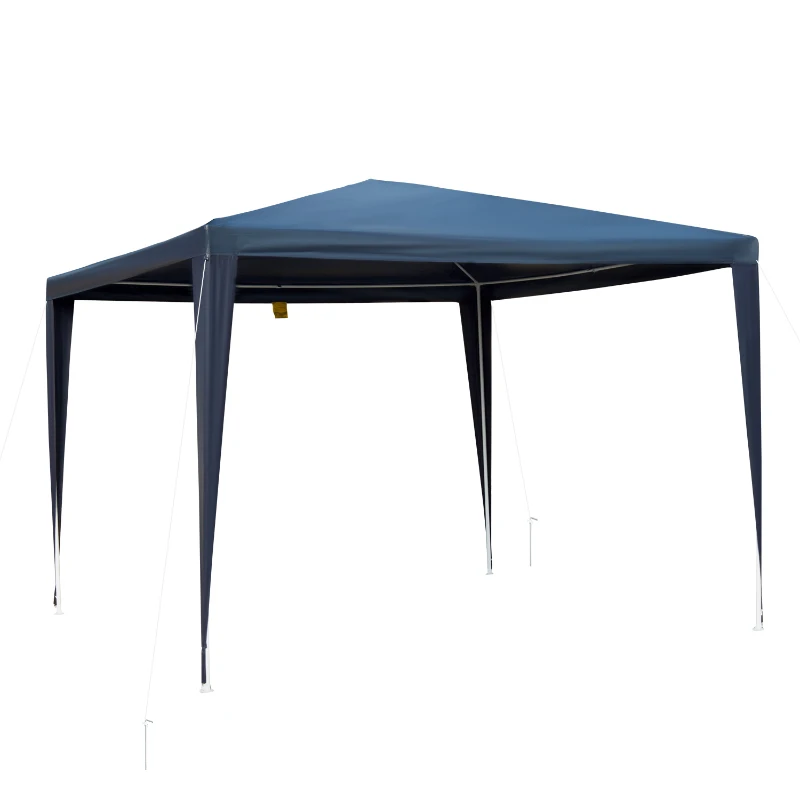 Outsunny Tonnelle barnum de jardin dim. 2,95L x 2,95l x 2,45H m métal époxy bâche PE haute densité bleu