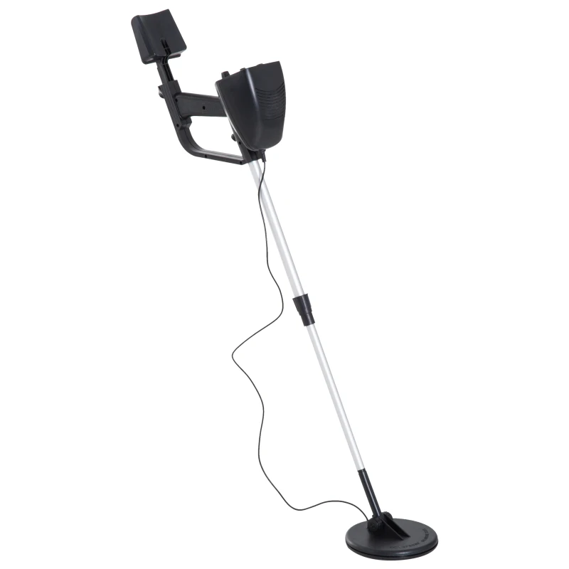Outsunny Adjustable DISC Metal Detector Underground Gold Coin Digger Searcher Lightweight Treasure Jewelry Hunter with Waterproof Search Coil