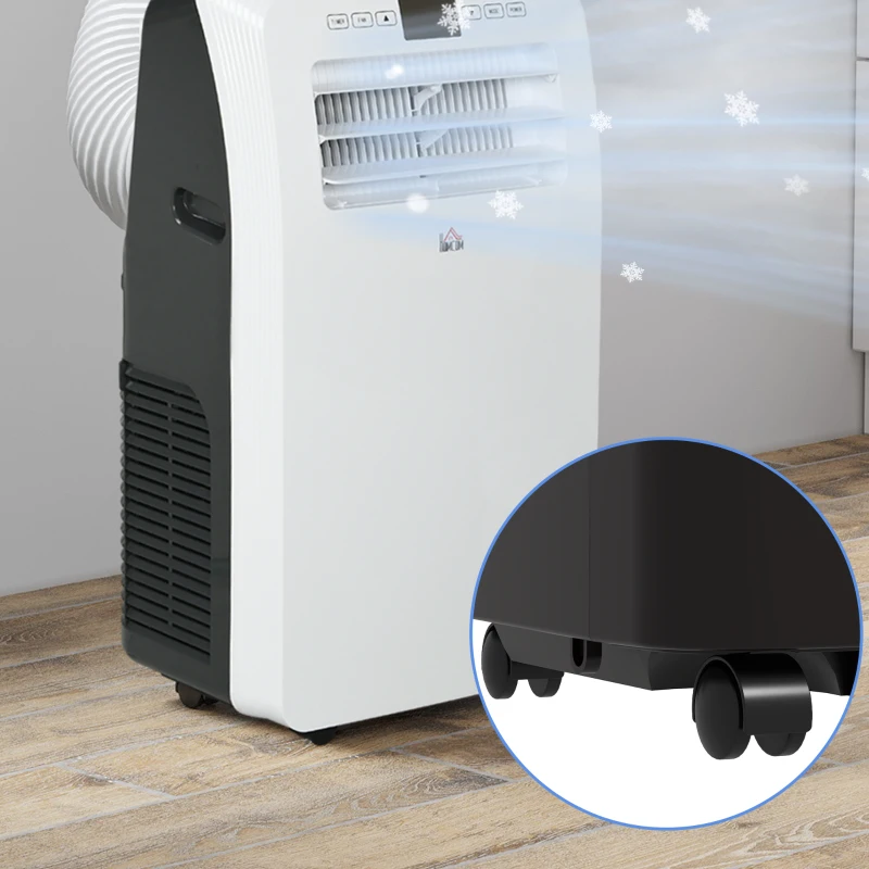 HOMCOM Condizionatore Portatile con Timer, 3 Modalità e 3 Velocità, in Plastica ABS, 44.3x34x81.5 cm, Bianco