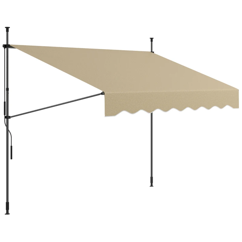 Outsunny Store banne manuel rétractable inclinaison réglable installation rapide  sans trous à percer 3 x 1,5 x 3,1 m