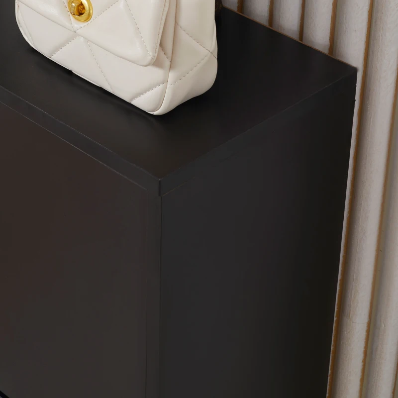 HOMCOM Armoire à Chaussures Meuble à Chaussures dim. 60L x 24l x 80H cm 2 Portes abattantes Noir