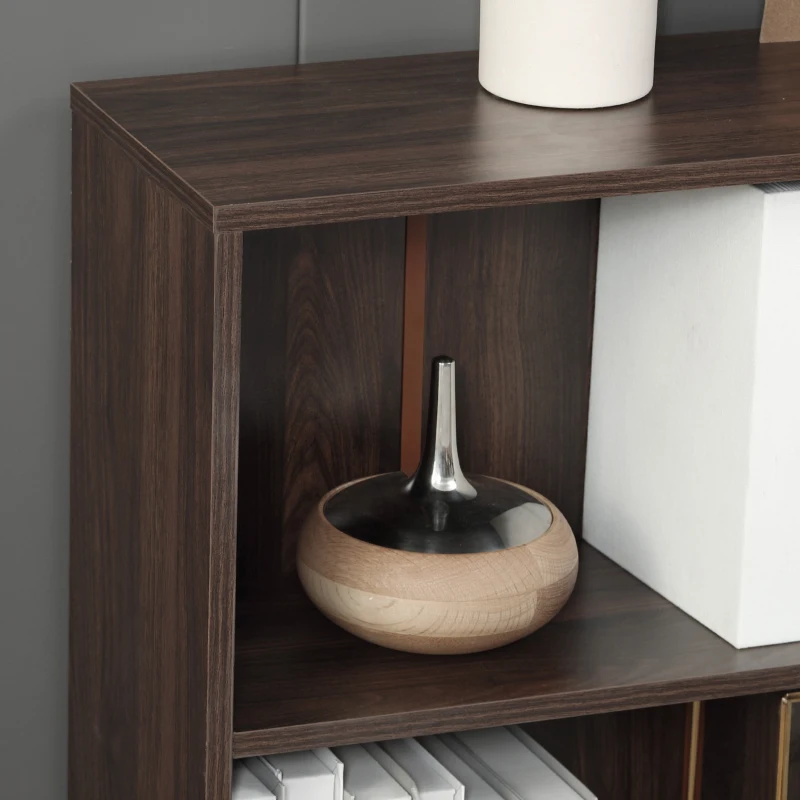 HOMCOM Libreria Mobiletto Armadietto 2 Ripiani Legno, Arredamento Moderno Casa e Ufficio, 60×24×63cm, Noce