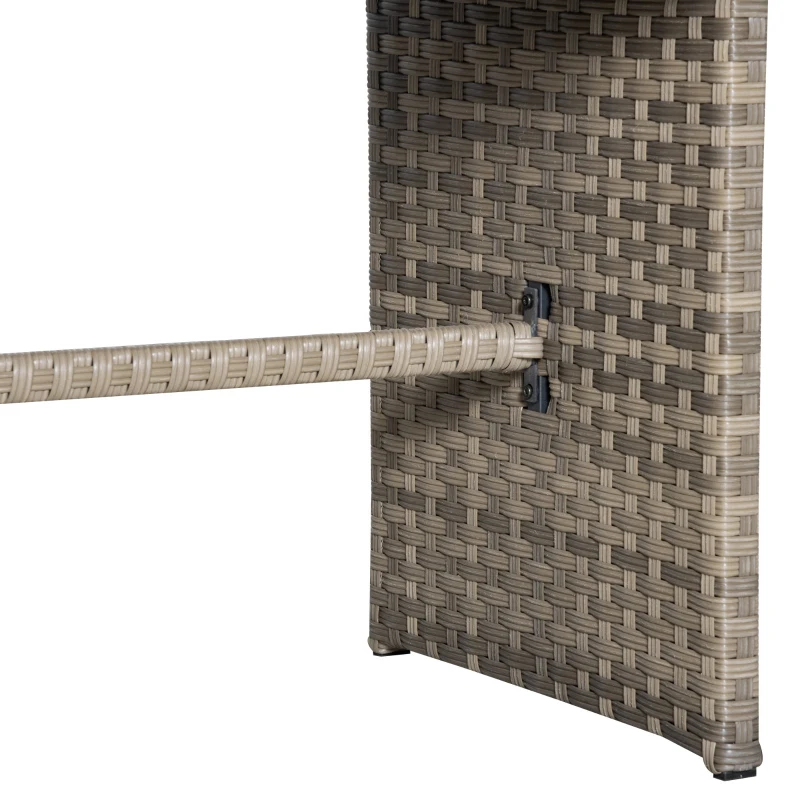 Outsunny Set Salotto da Giardino in Rattan PE con Divano 3 Posti, 2 Poltrone, 2 Sgabelli e Tavolo, Grigio