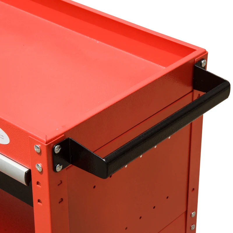 Homcom Chariot à Outils en Acier Rouge et Noir 78 x 35 x 76 cm