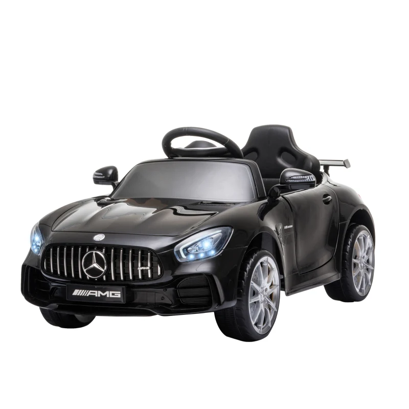 HOMCOM Coche Eléctrico para Niños Mercedes GTR Coche de Batería para Niños de +3 Años 12V Mando a Distancia 105x58x45 cm Negro