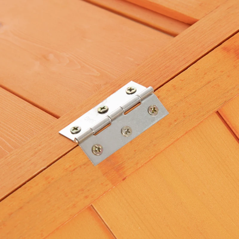 PawHut Pollaio da Giardino per 4-8 Galline in Legno con Rete Metallica e Tetto Apribile, 240x112.5x76 cm, Arancione