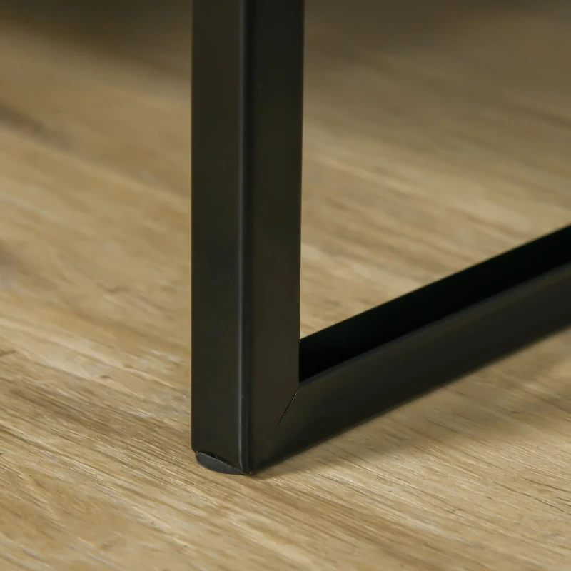 HOMCOM Comodino Moderno con Cassetto e Ripiano Aperto per Camera da Letto e Soggiorno, in Truciolato e Acciaio, 45x40x60cm, Nero