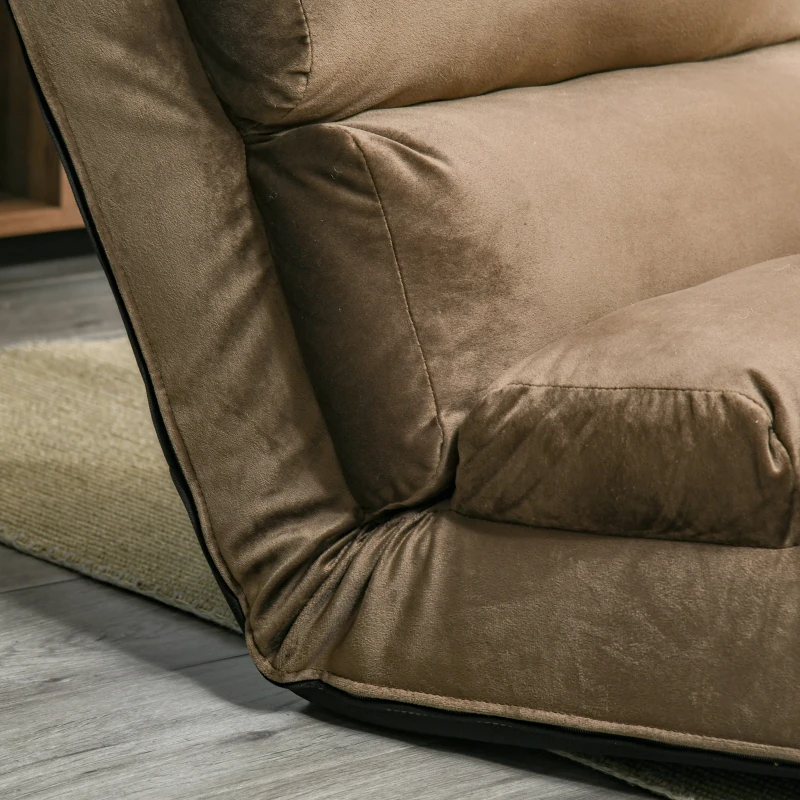 HOMCOM Floor Sofa Bed Folding Adjustable Floor Lounger Sleeper Futon Mattress Seat Chair, Brown