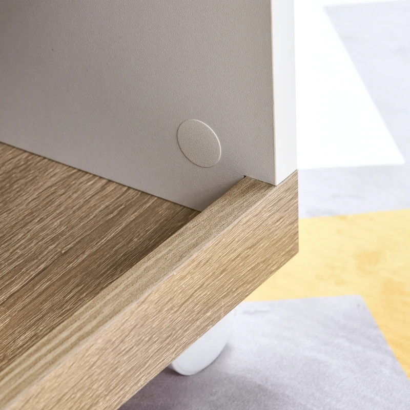 HOMCOM Carrello Porta TV con 1 Anta e Vani Aperti, Mobile per TV fino 42'' con Ruote, 80x45x39.5cm