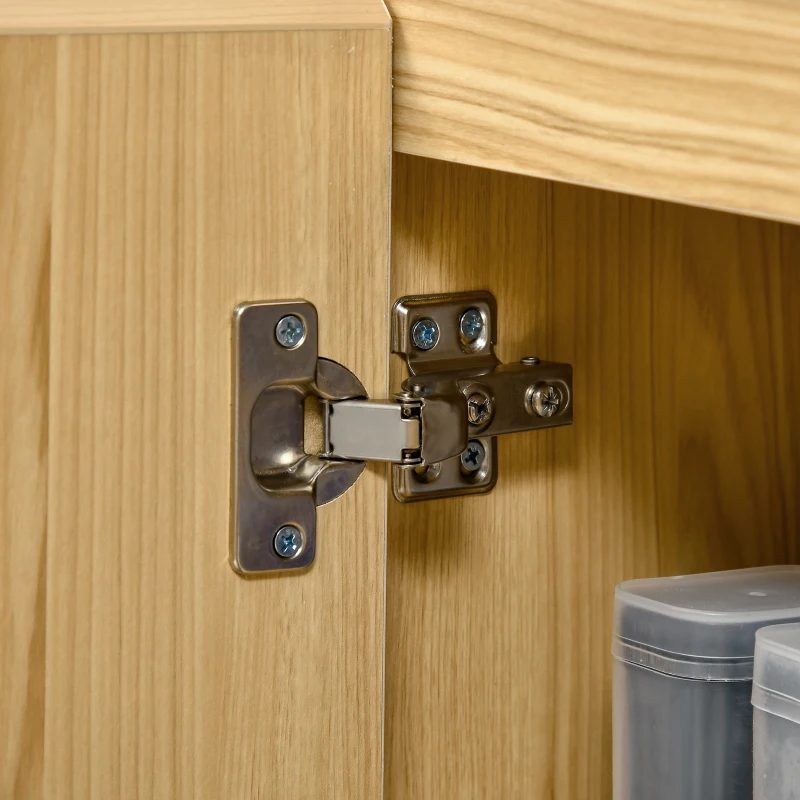 kleankin Mueble para Debajo del Lavabo Armario de Suelo para Baño de Madera con 2 Puertas y Estante 60x30x65,2 cm Roble