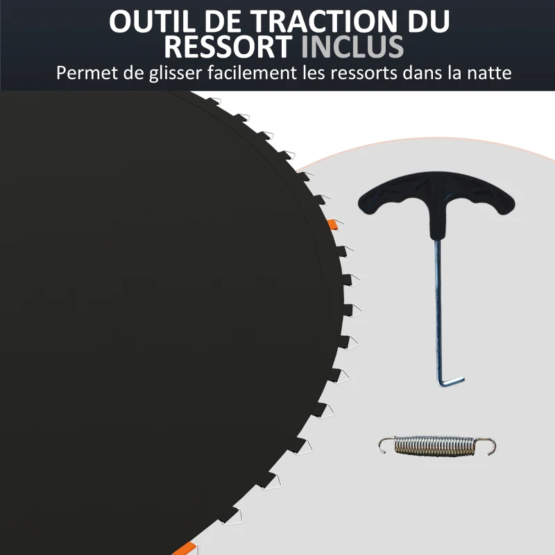 SPORTNOW Tapis de rechange pour trampoline tapis de saut de remplacement, compatible trampoline Ø 3,7 m et ressorts de 14 cm