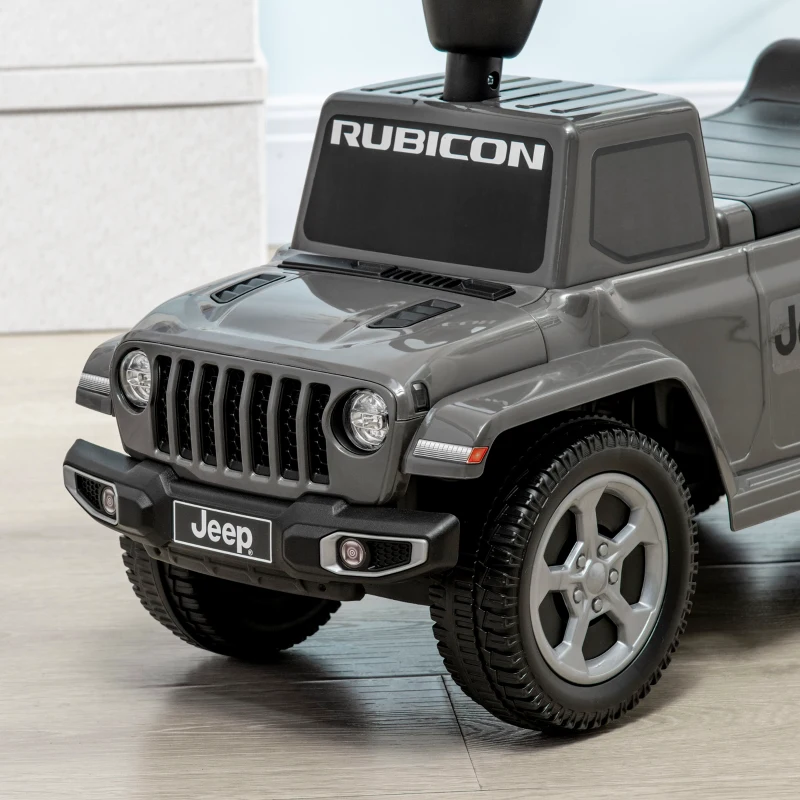 AIYAPLAY Porteur trotteur enfants voiture licence jeep 18-36 mois coffre - 63,5 x 29 x 42 cm Gris