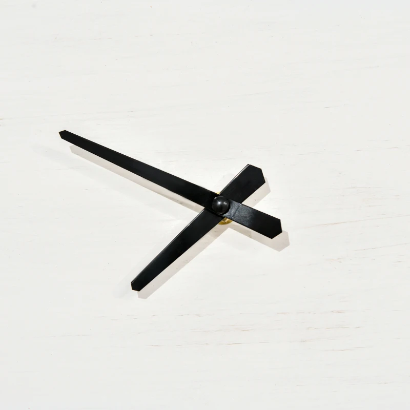 HOMCOM Reloj de Pared Silencioso de Ø40 cm Reloj de Pared de Metal y Madera  sin Tictac Estilo Moderno