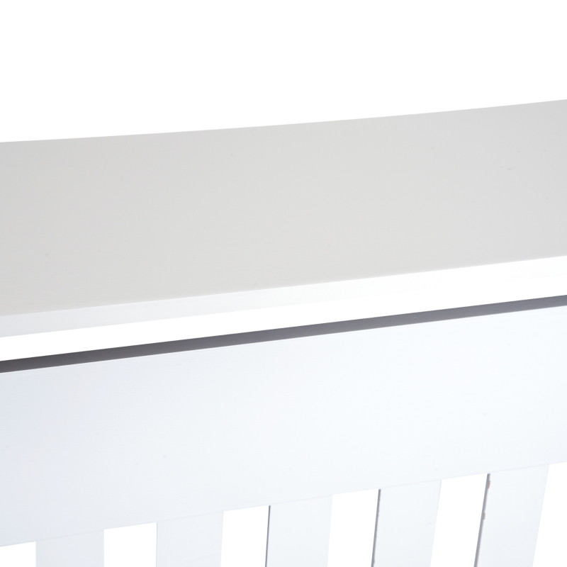 HOMCOM Slatted Radiator Cover Painted Cabinet MDF Lined Grill in White (78L x 19W x 81H cm)