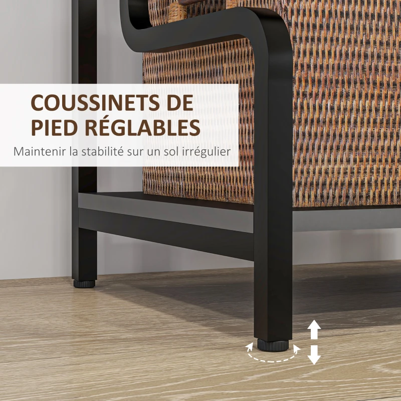 HOMCOM Étagère de rangement à 3 niveaux étagère en métal design industriel structure en acier 55 x 40 x 77 cm Noir