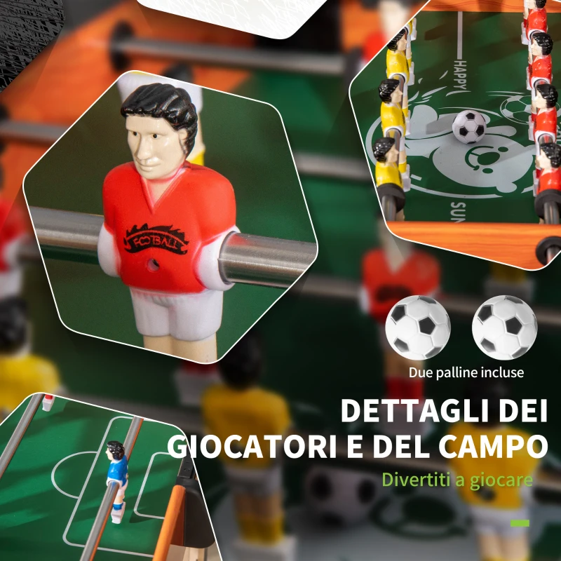 HOMCOM Biliardino Calcio Balilla per Bambini con Manopole Antiscivolo, Segnapunti e Palline, 118x104x69cm