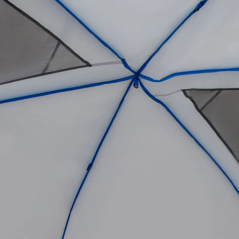 Outsunny Tenda da Campeggio 4 Persone Impermeabile con 2 Stanze e Finestre a Rete, 400x275x210 cm, Grigia