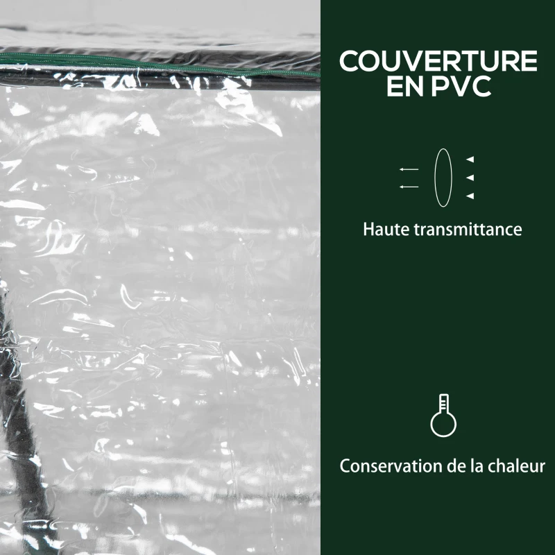 Outsunny Serre de jardin mini serre 2 fenêtres enroulables couverture en PVC 120 x 60 x 60 cm transparent