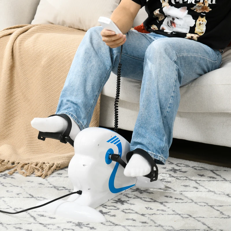 SPORTNOW Mini vélo d'appartement pédales statiques pédalier d'appartement avec 12 vitesses réglables télécommande et écran LCD